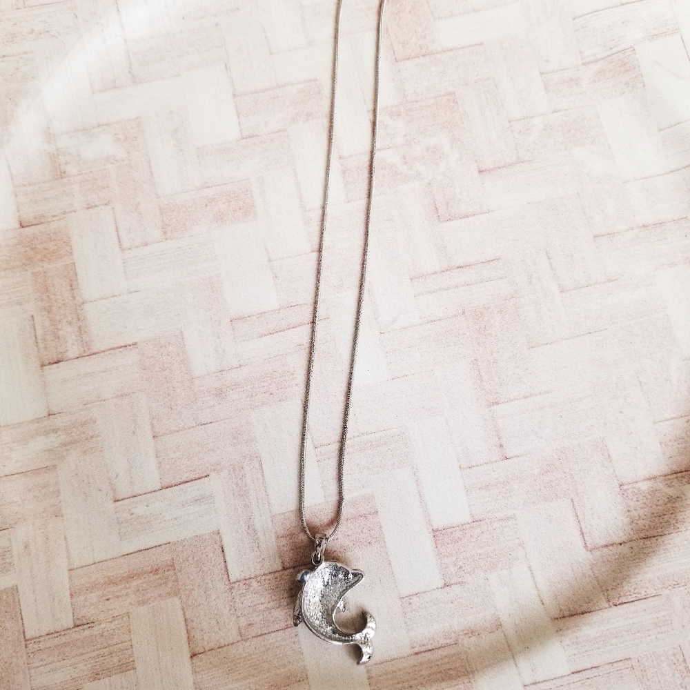 Dolphin Rhinestone Necklace - Picture 6 of 10